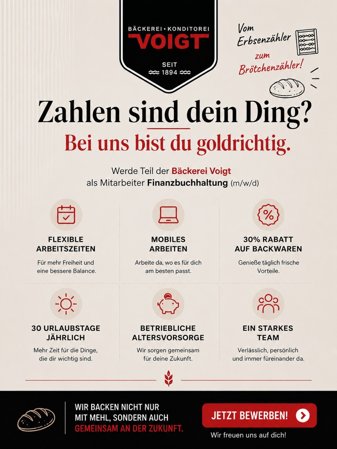 Originale Voigt-Recruitingkampagne für die Finanzbuchhaltung