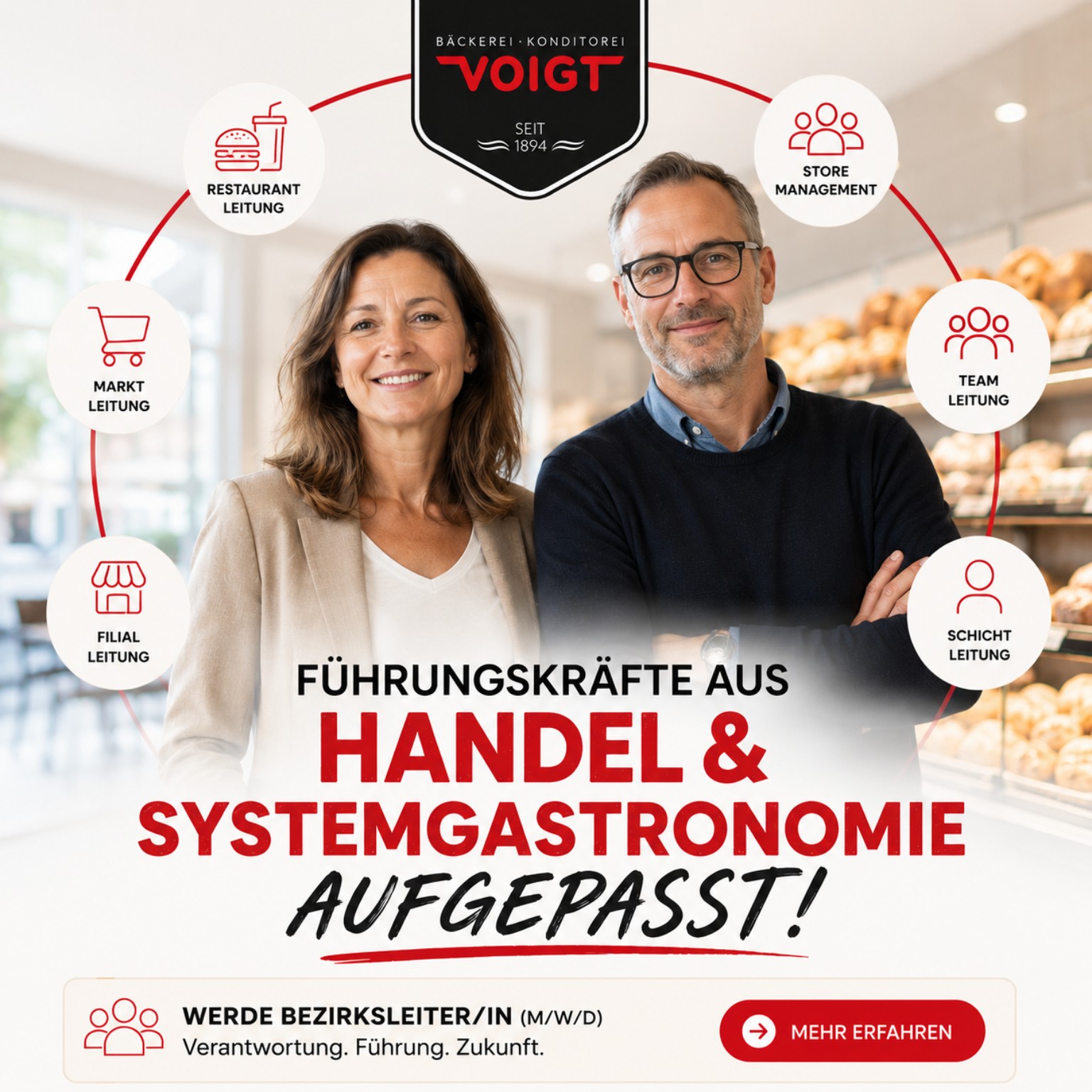 Originale Voigt-Kampagne für Führungskräfte aus Handel und Systemgastronomie