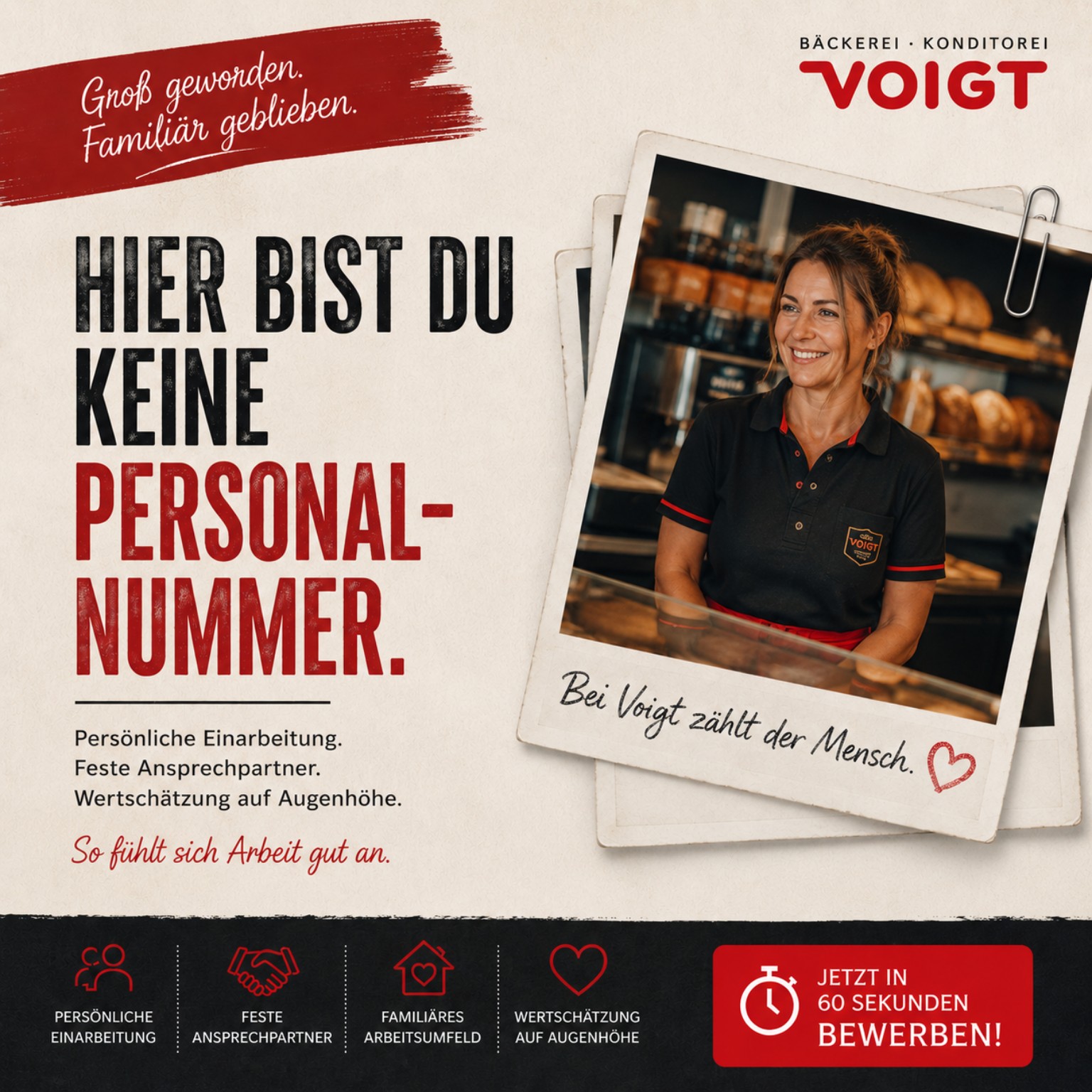 Originale Voigt-Recruiting-Anzeige im Facebook-Feed